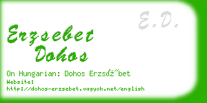 erzsebet dohos business card